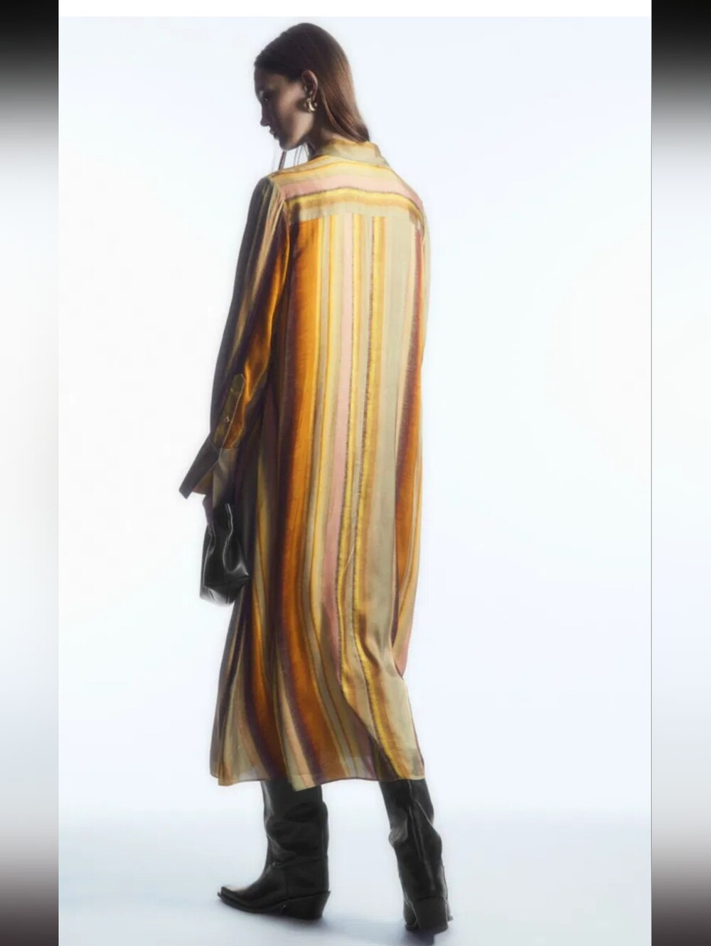 COS Striped Midi Shirt Dress in Yellow, Pink and Brown (NWOT) ๐ฅ๐ฅ๐ฅSOLD OUT - Picture 2 of 6